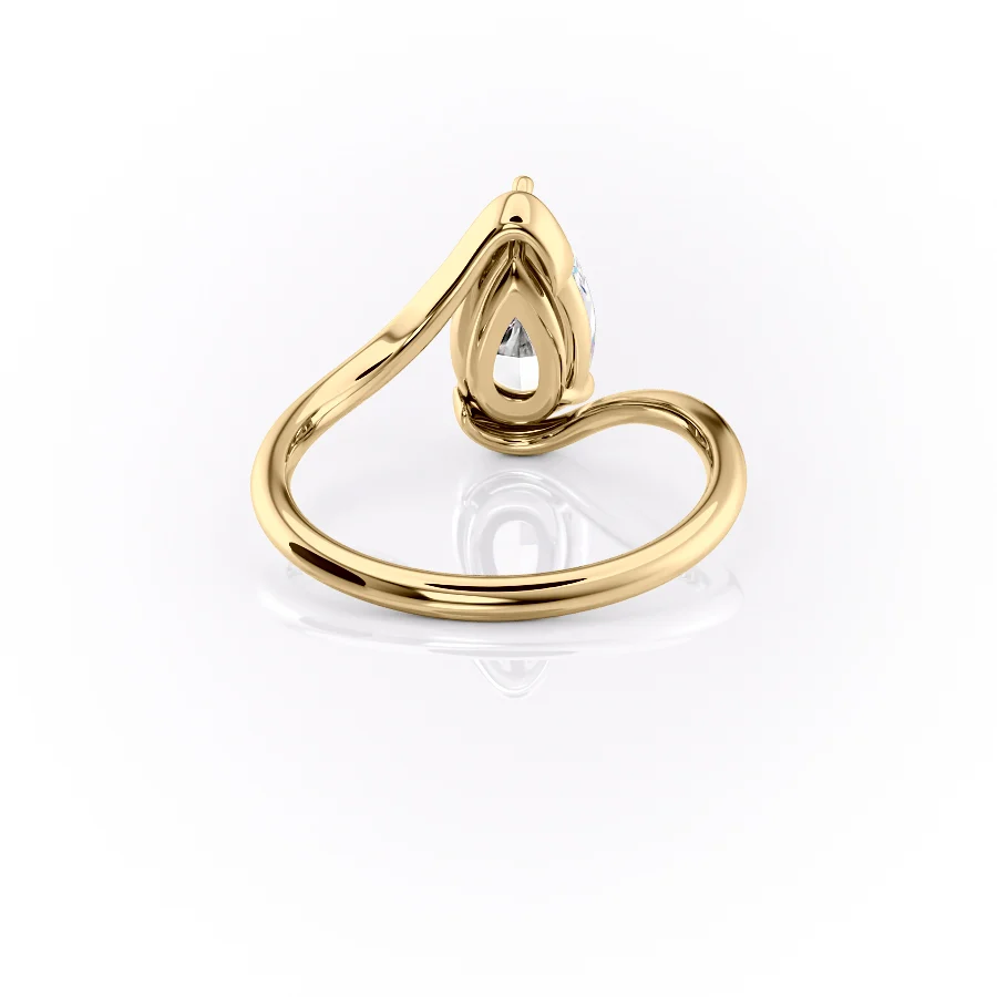 2 CT Pear Cut Bypass Engagement Ring - Moissanite Diamond