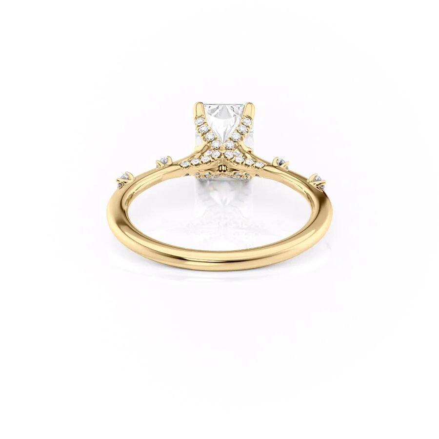 2 CT Radiant Cut Pave Engagement Ring - Moissanite Diamond