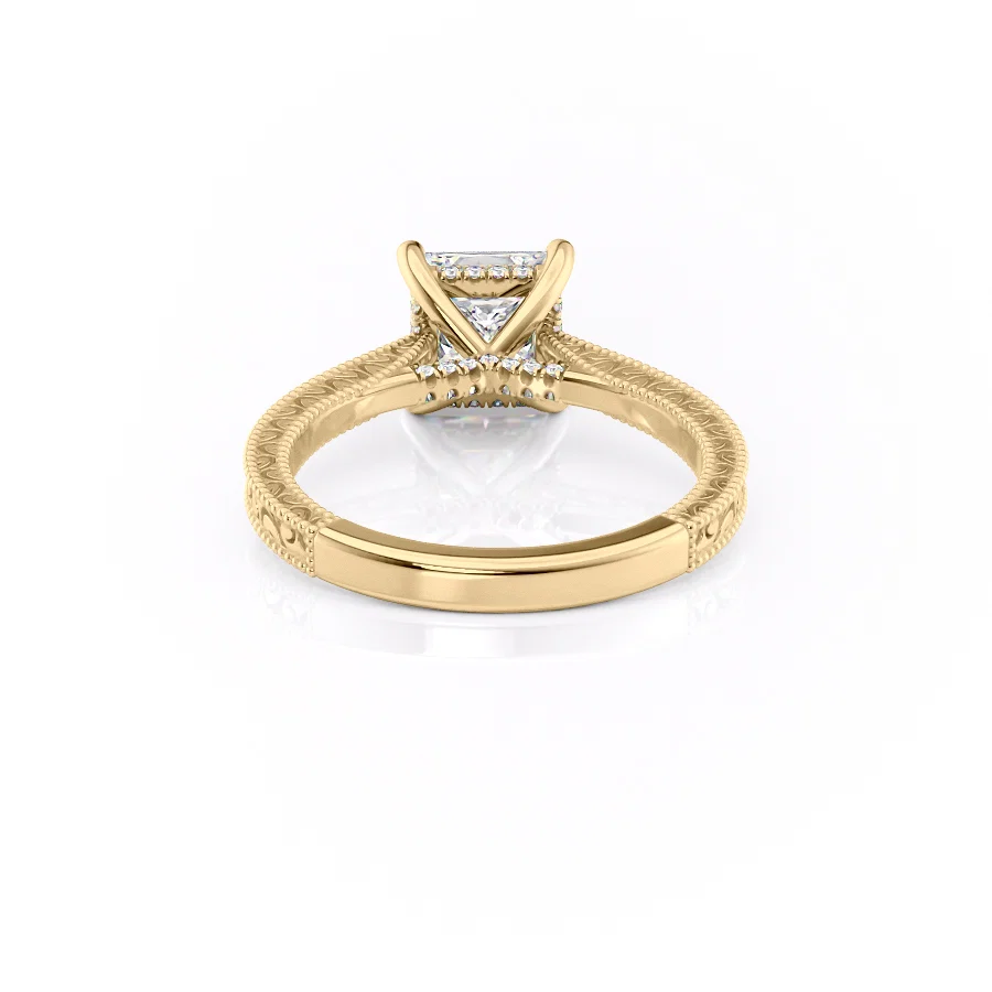 2 CT Princess Cut Vintage Engagement Ring - Moissanite Diamond