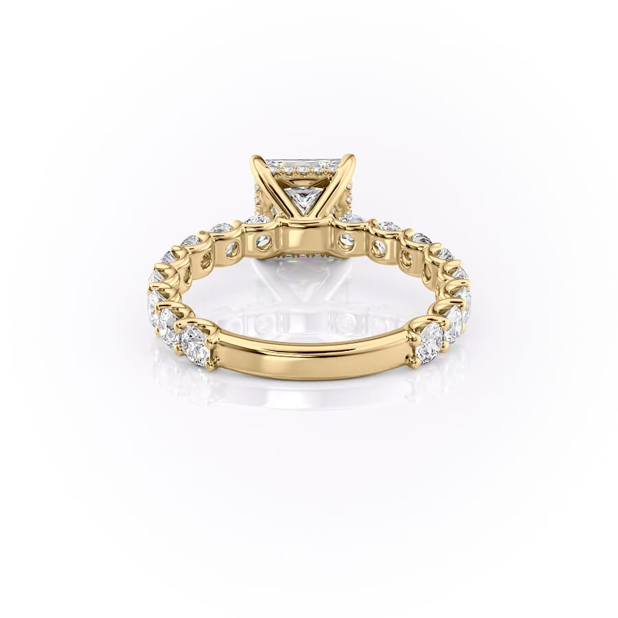 2 CT Princess Cut Pave Engagement Ring - Moissanite Diamond