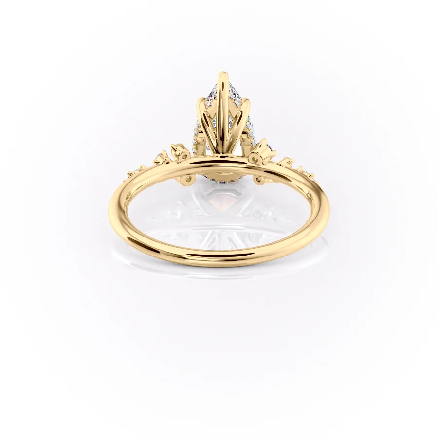 2 CT Pear Cut Cluster Engagement Ring - Moissanite Diamond