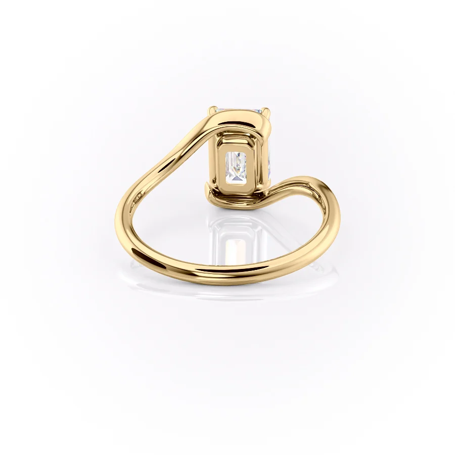 1 CT Emerald Cut Bypass Engagement Ring - Moissanite Diamond