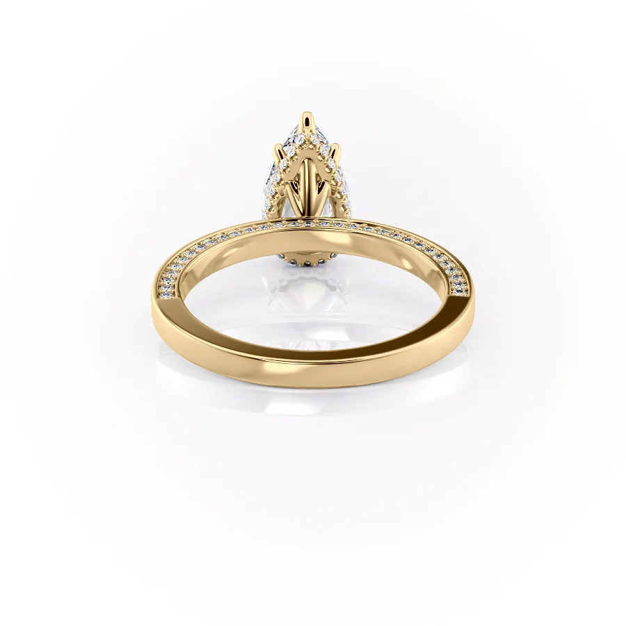 2 CT Pear Cut Hidden Halo Engagement Ring - Moissanite Diamond