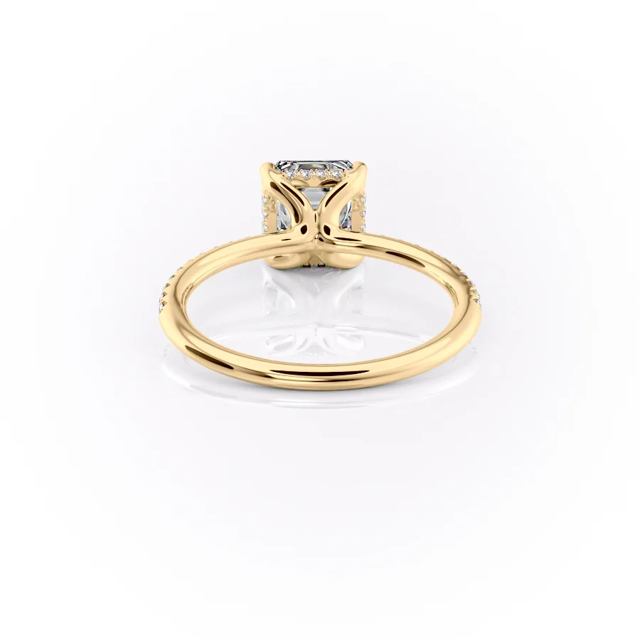 2 CT Asscher Cut Pave Engagement Ring - Moissanite Diamond