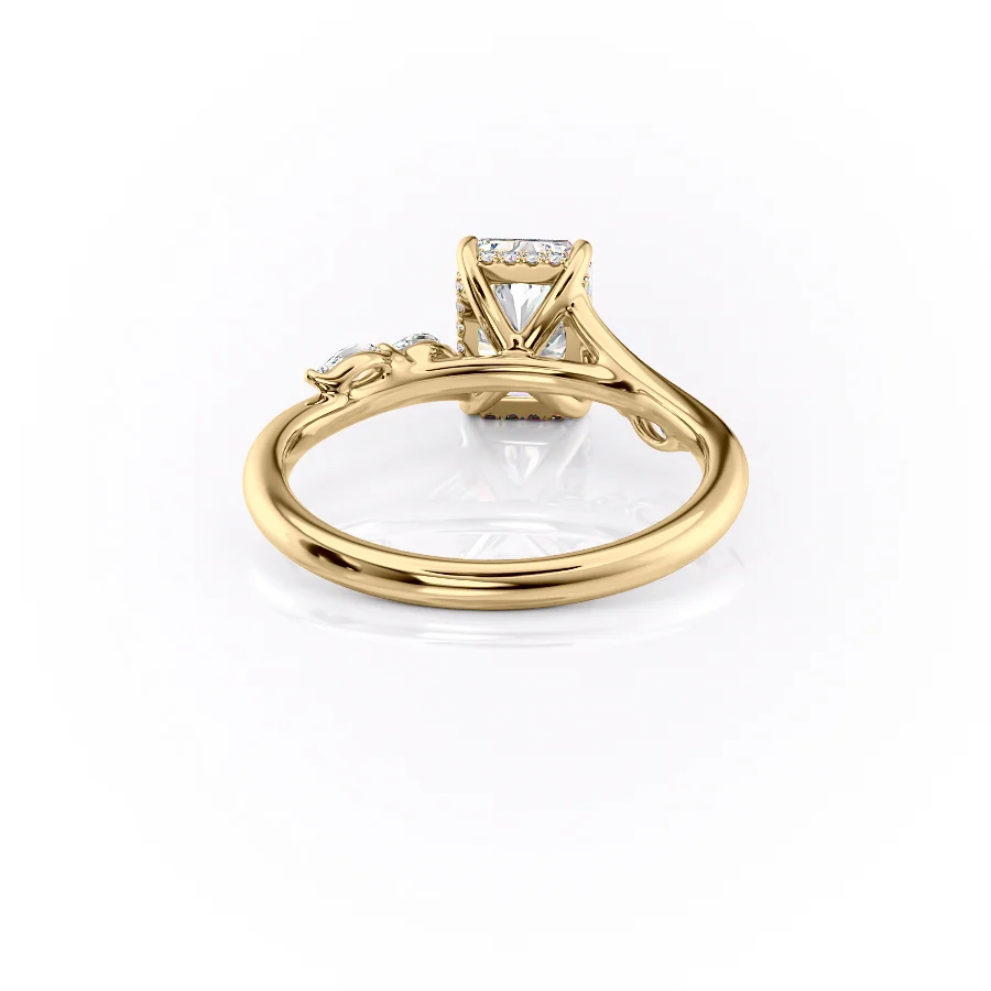 2 CT Radiant Cut Sweeping Engagement Ring - Moissanite Diamond