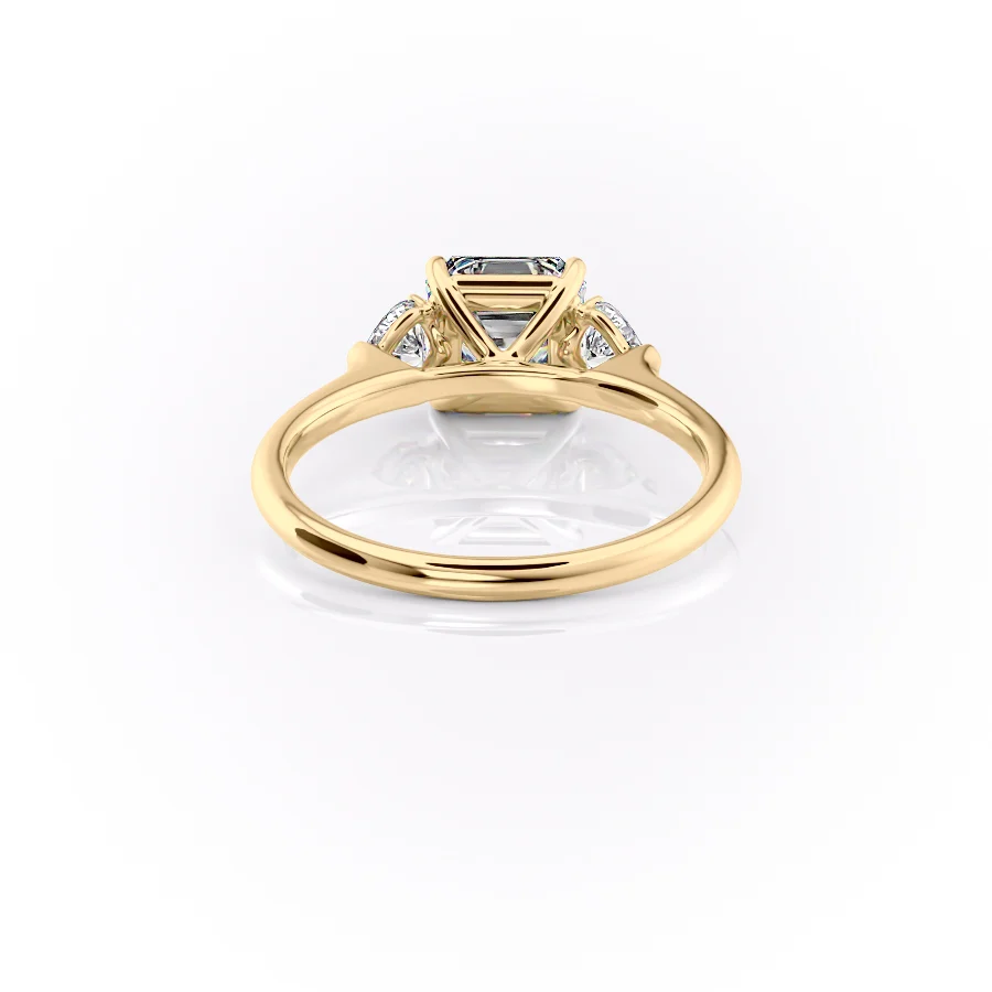 2 CT Asscher Cut Three Stone Engagement Ring - Moissanite Diamond