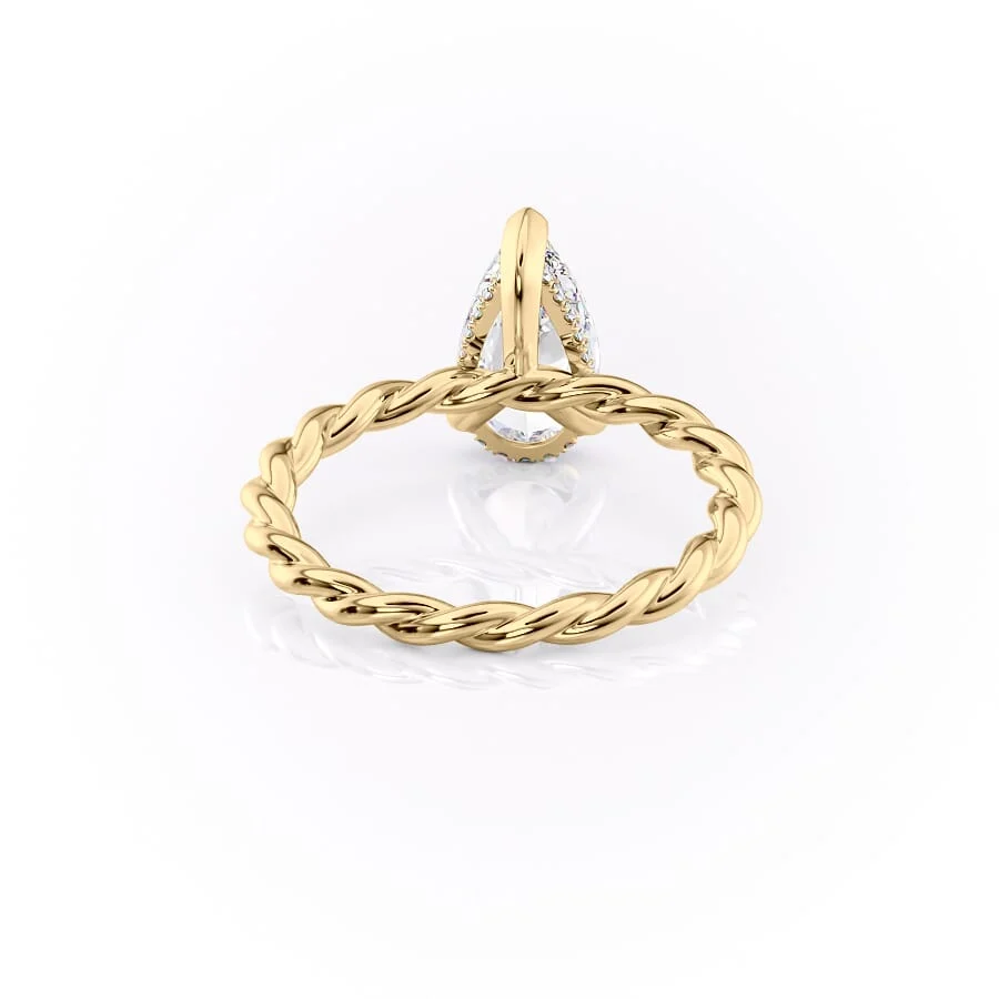 2 CT Pear Cut Thread Engagement Ring - Moissanite Diamond