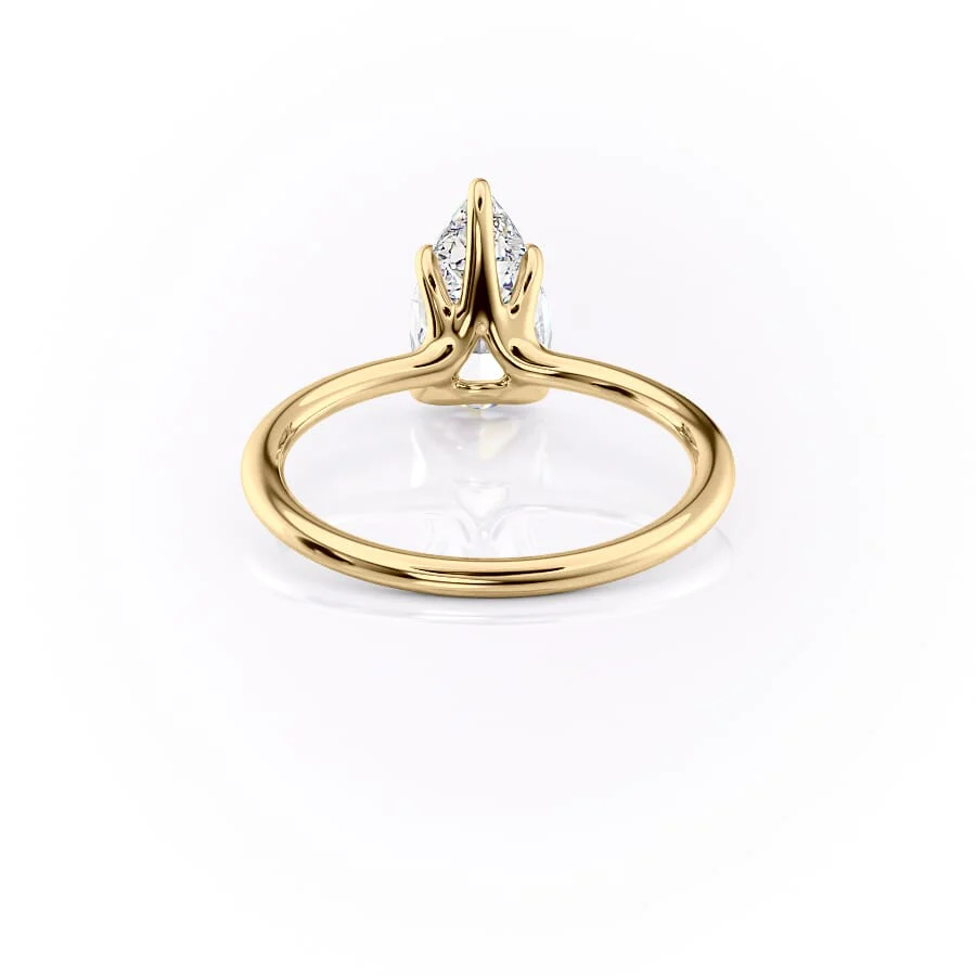2 CT Pear Cut Solitaire Engagement Ring - Moissanite Diamond