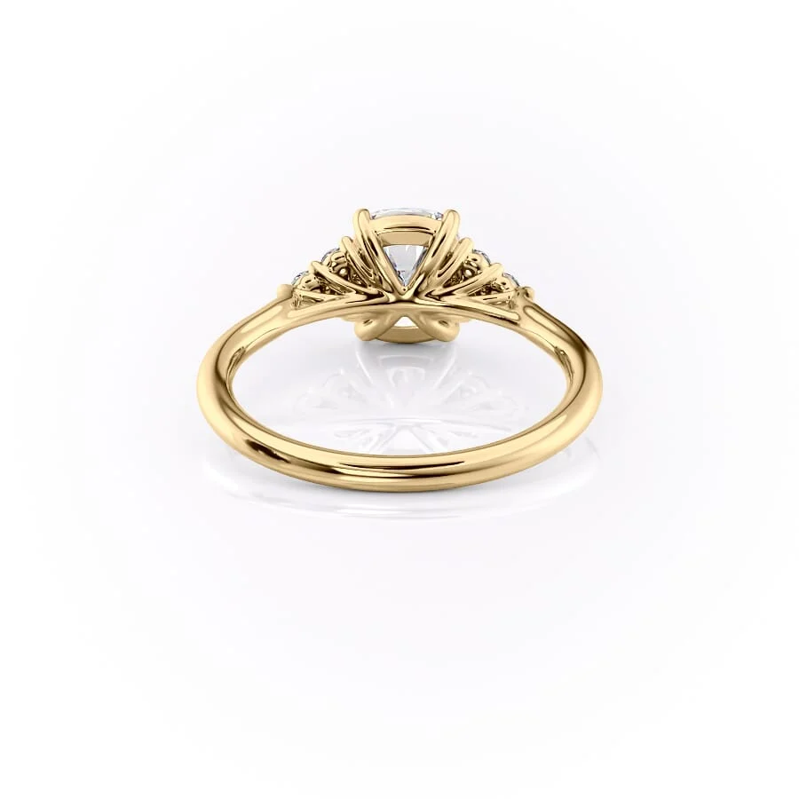 1 CT Elongated Cushion Cut Cluster Engagement Ring - Moissanite Diamond