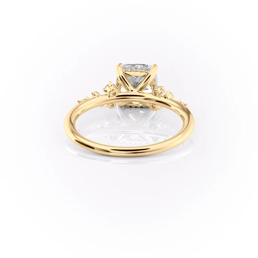 2 CT Cushion Cut Cluster Engagement Ring - Moissanite Diamond
