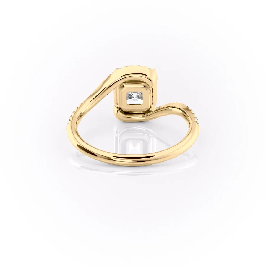 2 CT Asscher Cut Bypass Engagement Ring - Moissanite Diamond