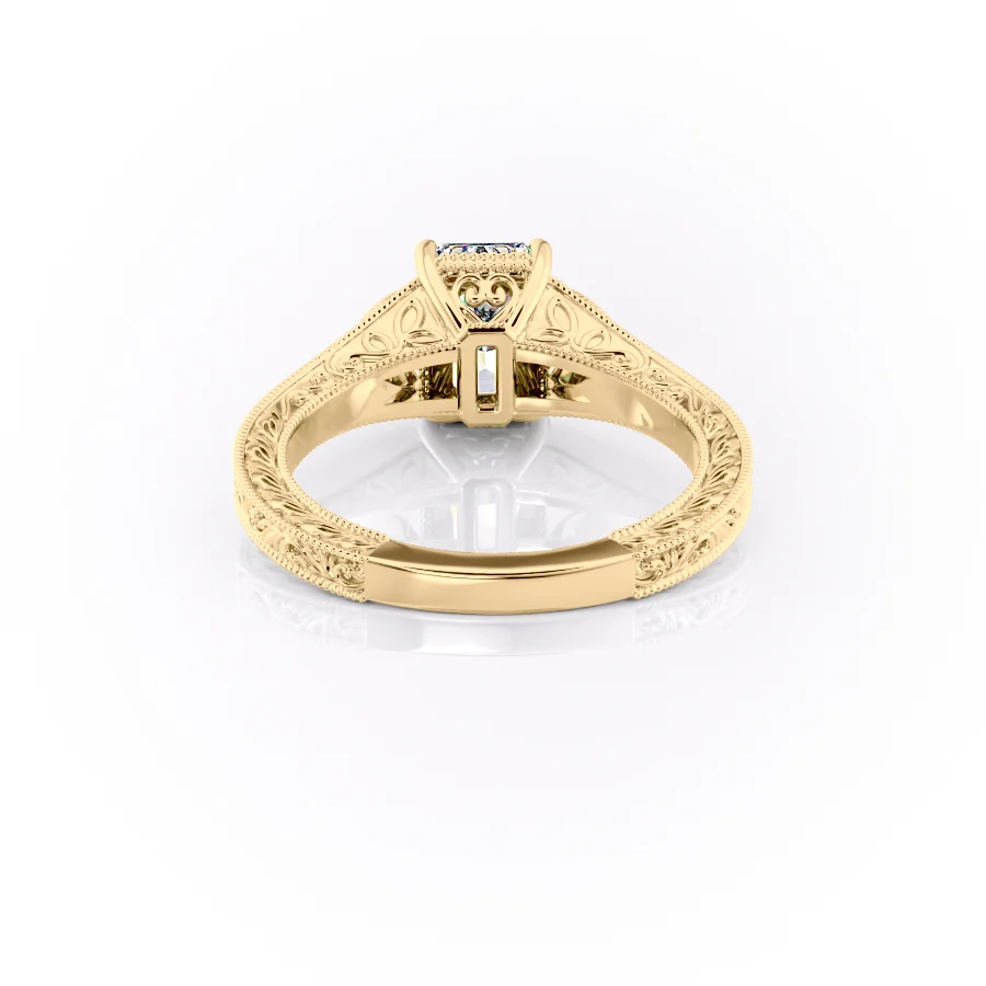 1 CT Radiant Cut Vintage Engagement Ring - Moissanite Diamond