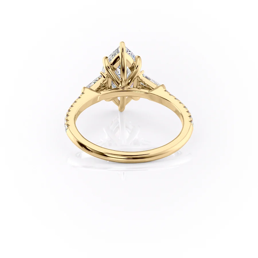 2 CT Marquise Cut Three Stone Pave Engagement Ring - Moissanite Diamond