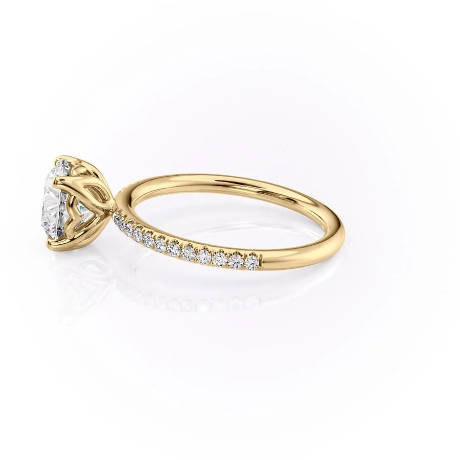 2 CT Round Cut Pave  Engagement Ring - Lab Grown Diamond