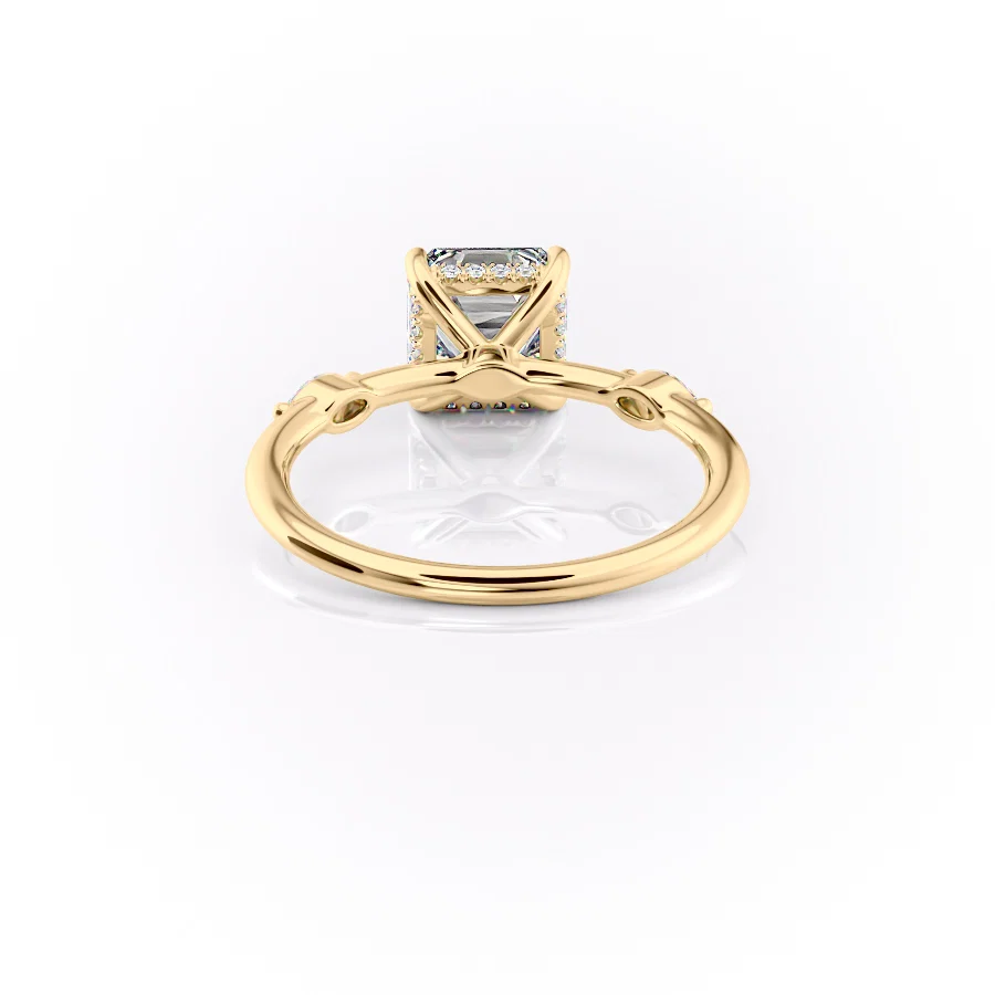 2 CT Asscher Cut Three Stone Engagement Ring - Moissanite Diamond