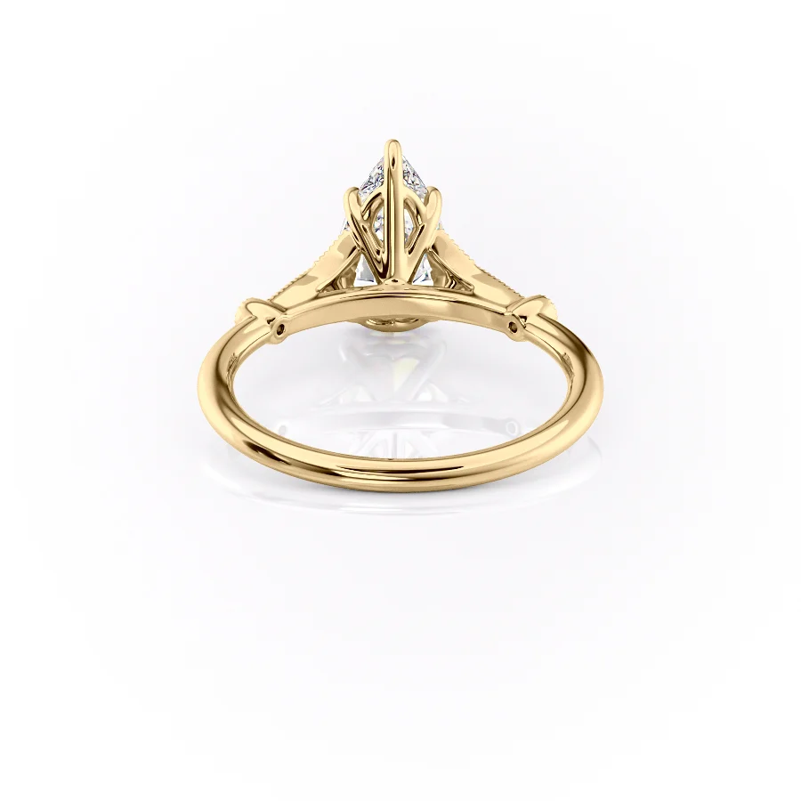 2 CT Pear Cut Milgrain Engagement Ring - Moissanite Diamond