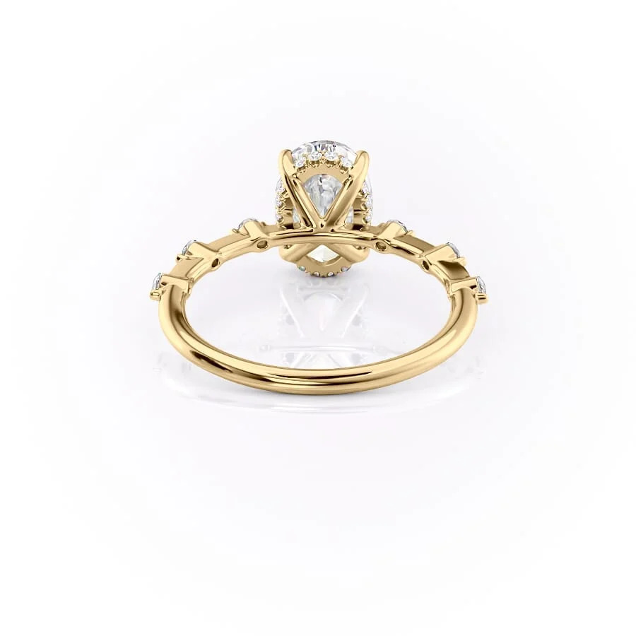 2 CT Oval Cut Petite Pave Engagement Ring - Moissanite Diamond