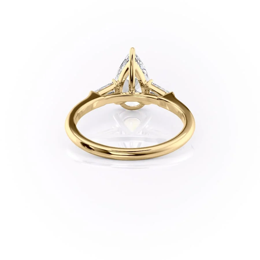 2 CT Pear Cut Three Stone Engagement Ring - Moissanite Diamond