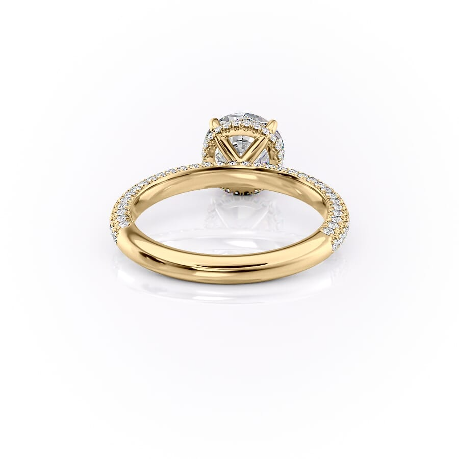 2 CT Round Cut Three Side Pave Engagement Ring - Moissanite Diamond