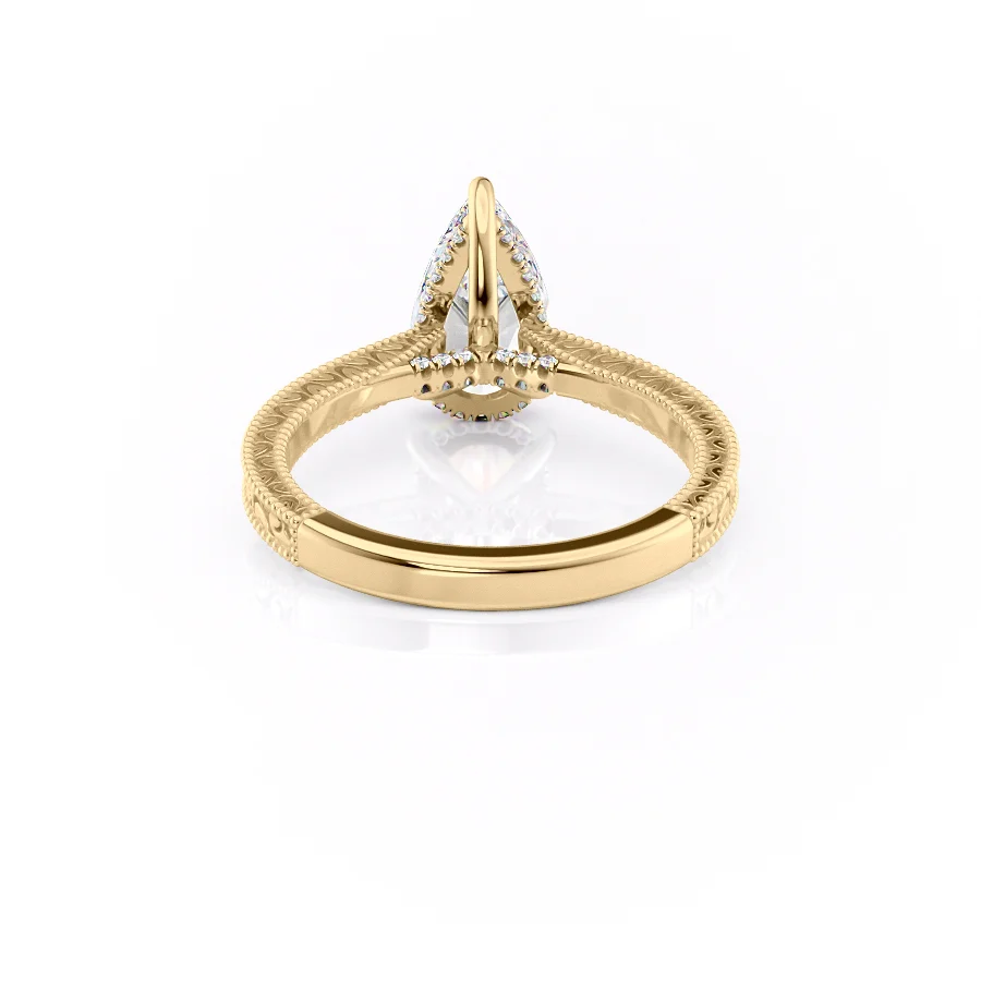 2 CT Pear Cut Vintage Engagement Ring - Moissanite Diamond