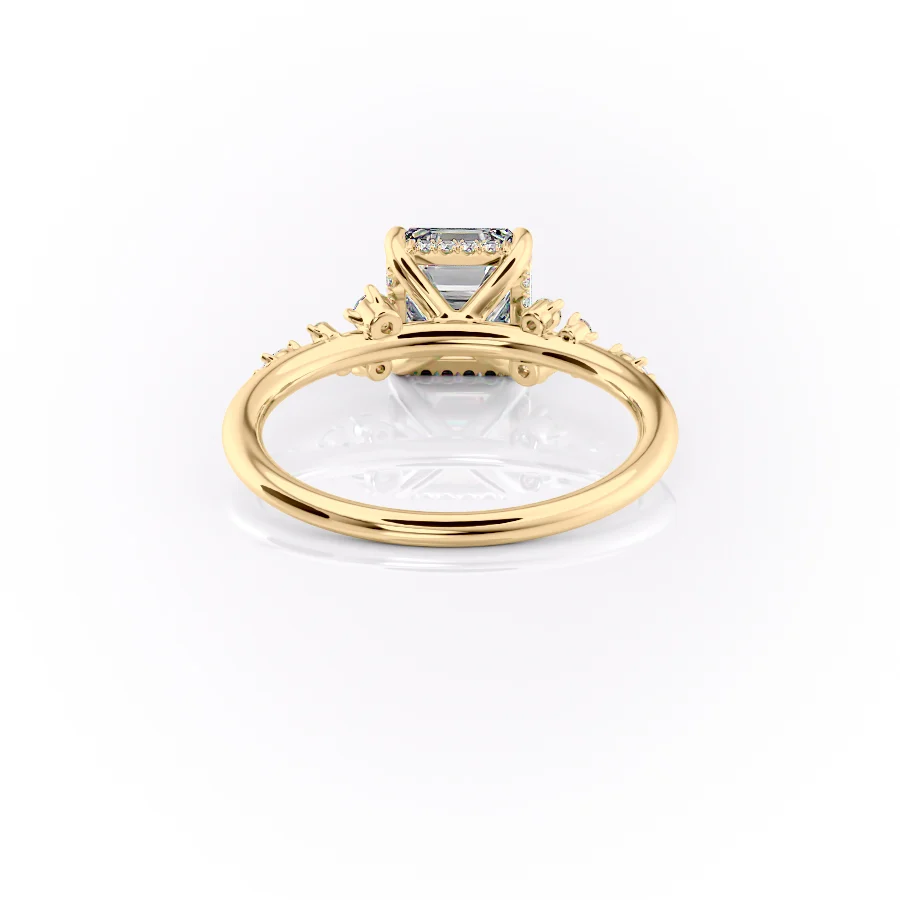 2 CT Asscher Cut Cluster Engagement Ring - Moissanite Diamond