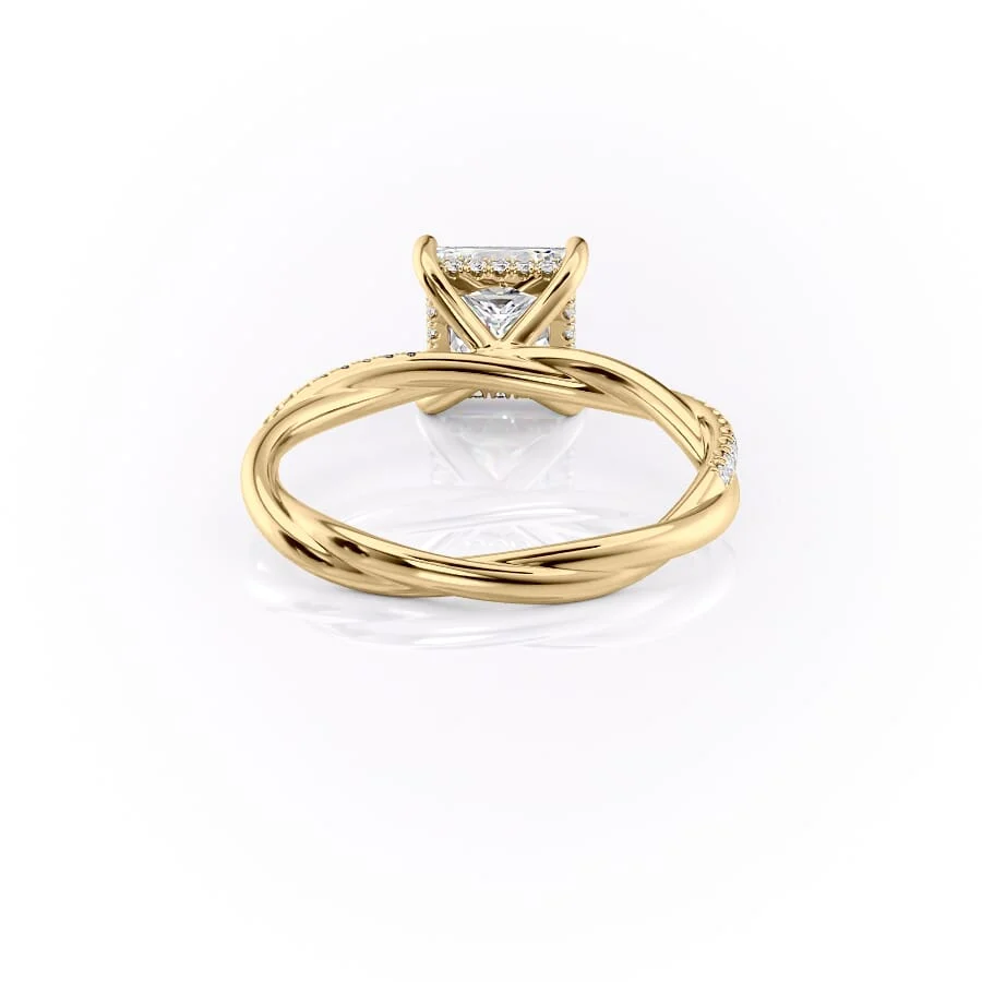 2 CT Princess Cut Infinity Hidden Halo Engagement Ring - Moissanite Diamond