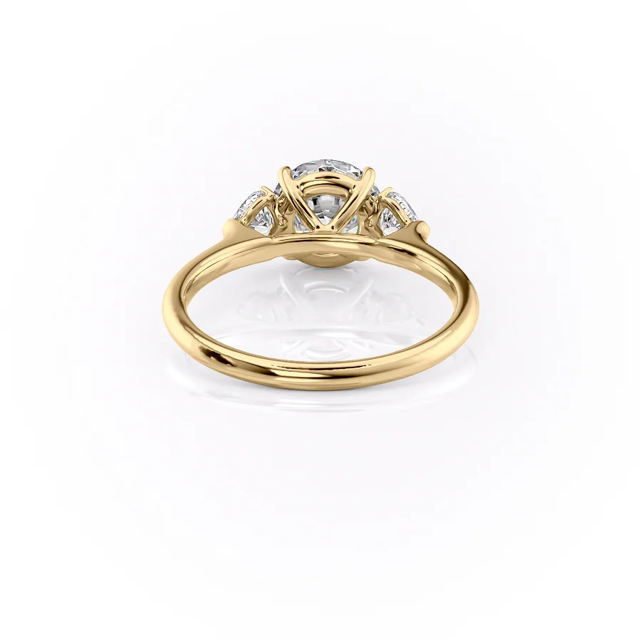 1 CT Round Cut Three Stone Engagement Ring - Moissanite Diamond