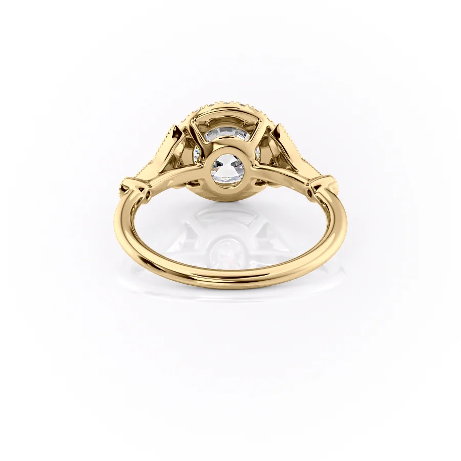 2 CT Round Cut Halo Vintage Engagement Ring - Moissanite Diamond