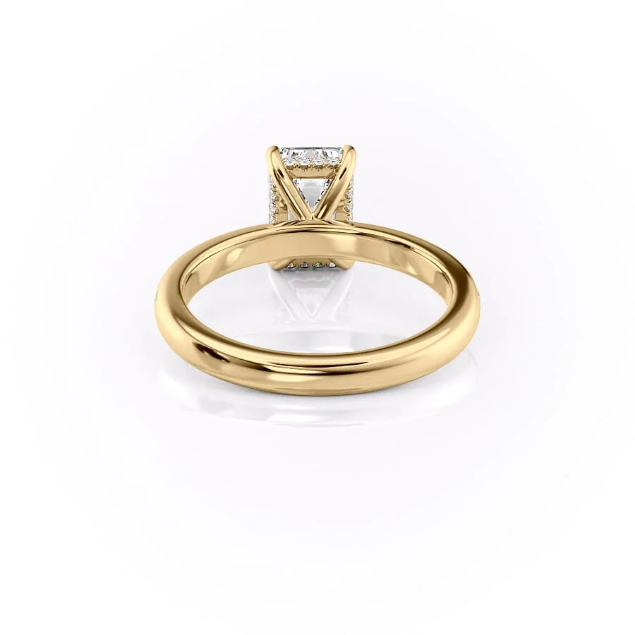 1 CT Emerald Cut Pave Engagement Ring - Moissanite Diamond