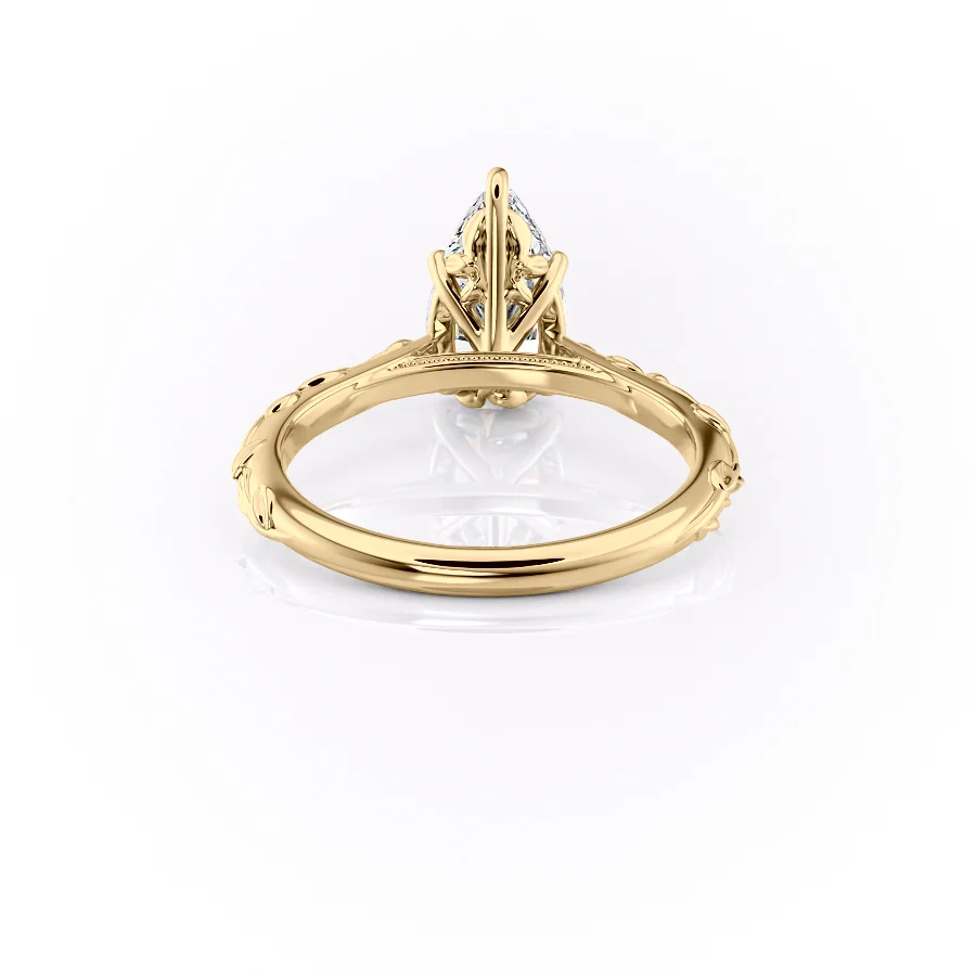 2 CT Pear Cut Vintage Engagement Ring - Moissanite Diamond