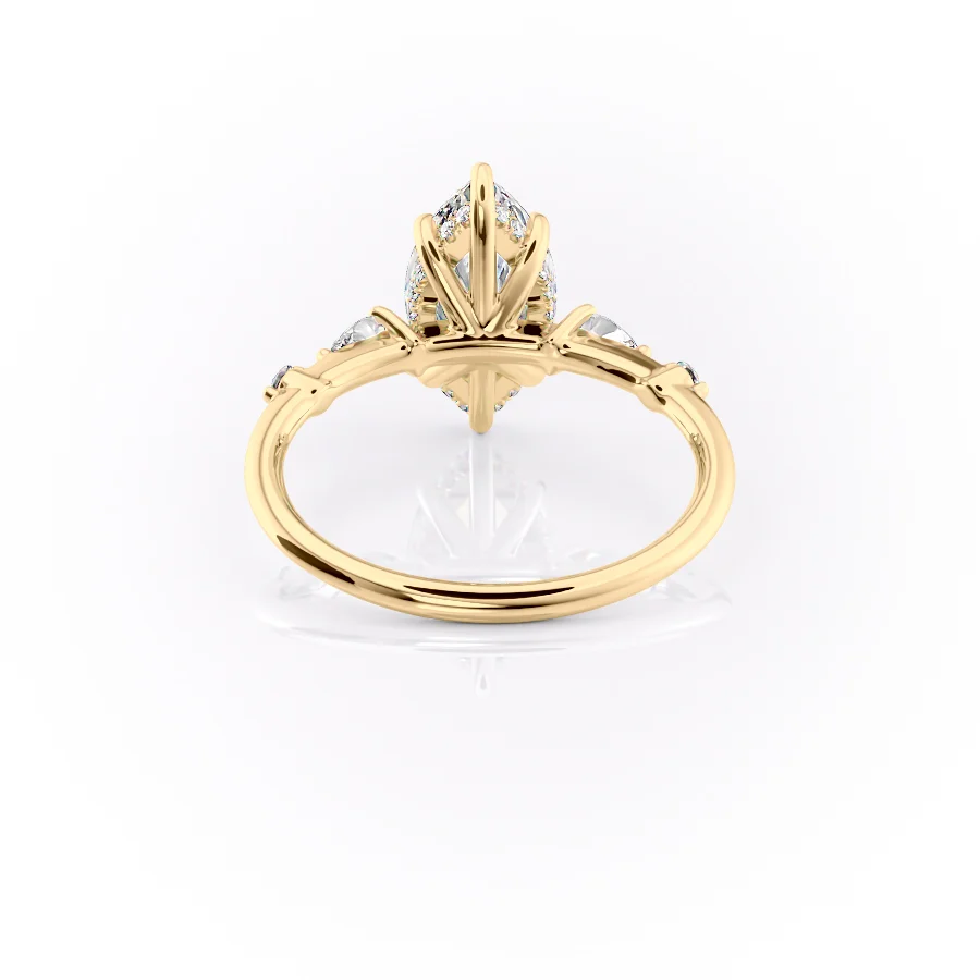 2 CT Marquise Cut Petite Pave Engagement Ring - Moissanite Diamond