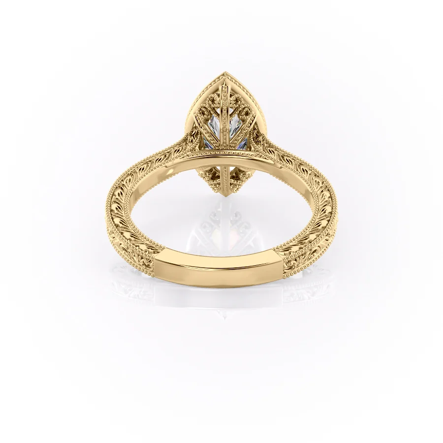 2 CT Marquise Cut Halo Vintage Engagement Ring - Moissanite Diamond