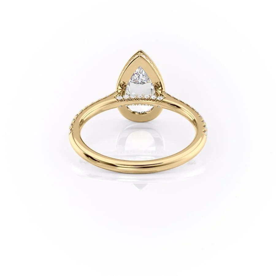2 CT Pear Cut Bezel Engagement Ring - Moissanite Diamond