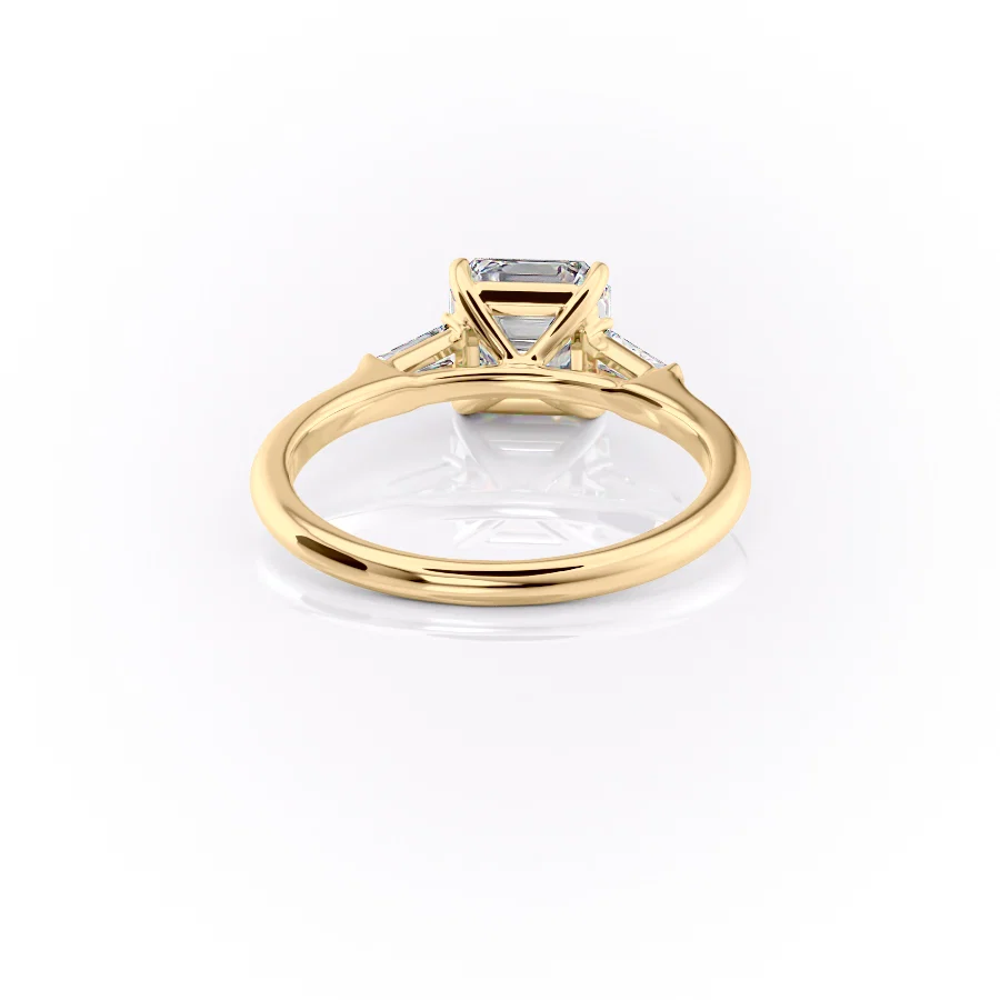 2 CT Asscher Cut Three Stone Engagement Ring - Moissanite Diamond