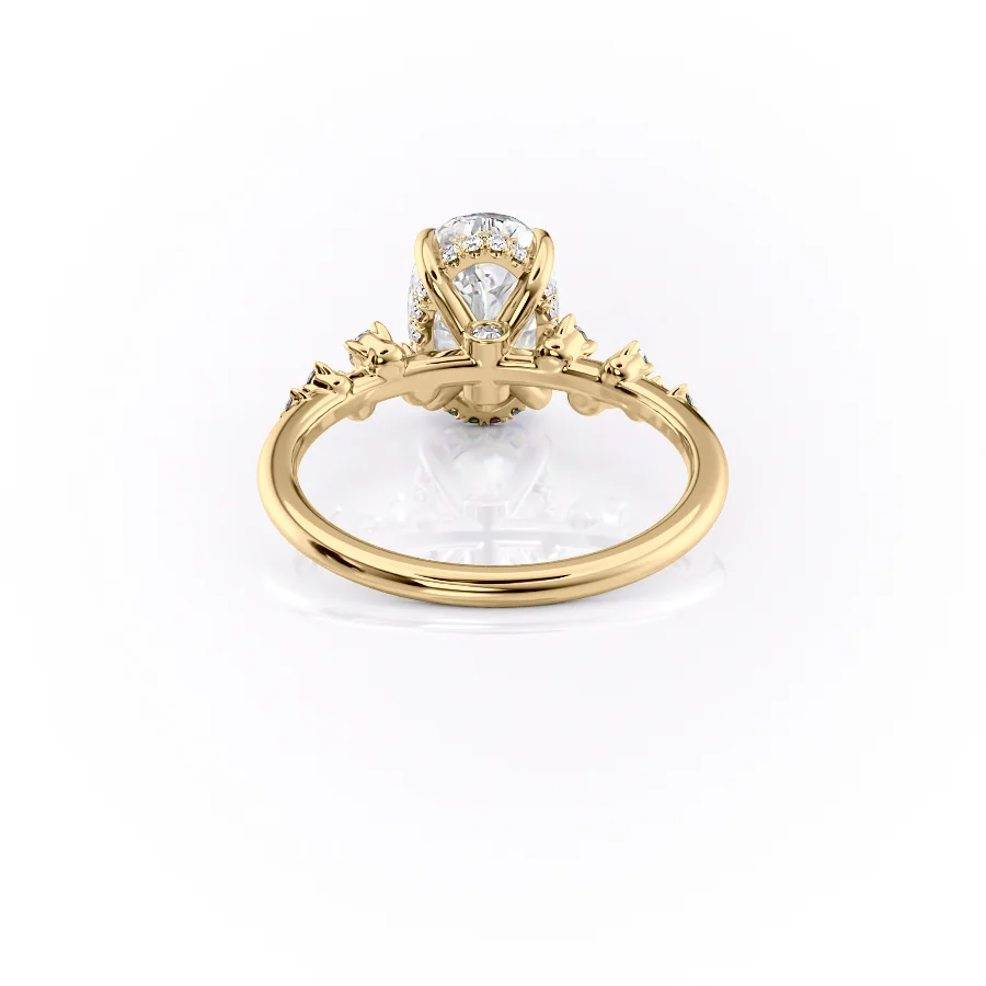 2 CT Oval Cut Cluster Engagement Ring - Moissanite Diamond
