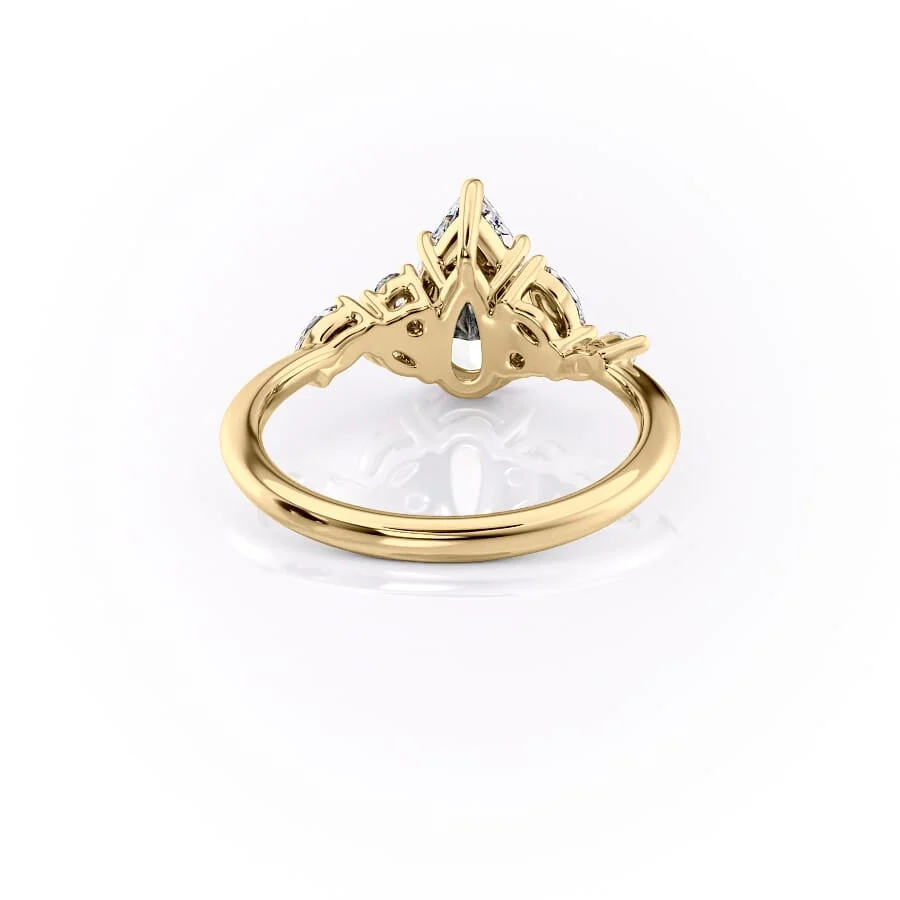 2 CT Pear Cut Cluster Engagement Ring - Moissanite Diamond