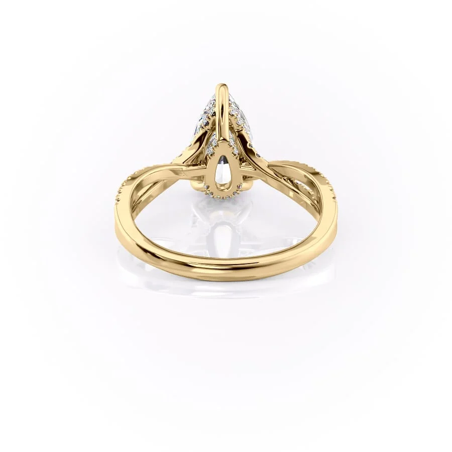 2 CT Pear Cut Infinity Engagement Ring - Moissanite Diamond