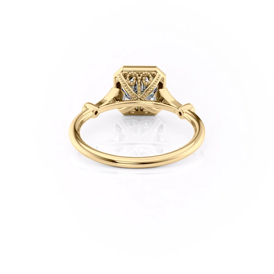 2 CT Asscher Cut Milgrain Engagement Ring - Moissanite Diamond