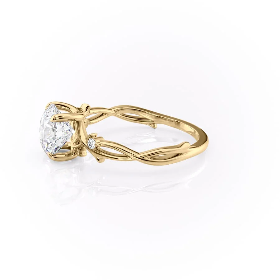 2 CT Round Cut Nature Inspired Engagement Ring - Lab Grown Diamond