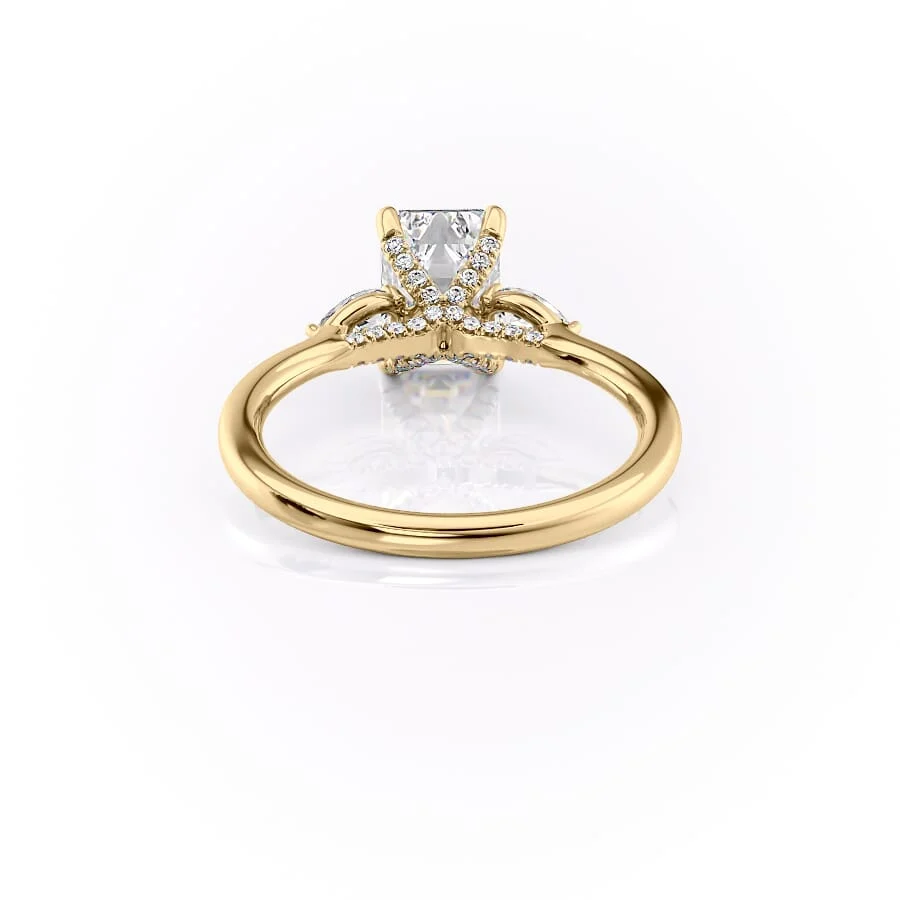 1 CT Emerald Cut Three Stone Engagement Ring - Moissanite Diamond