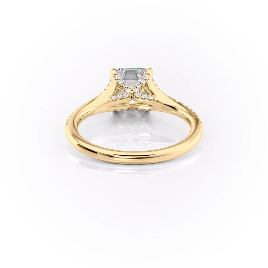 2 CT Asscher Cut Split Shank Engagement Ring - Moissanite Diamond