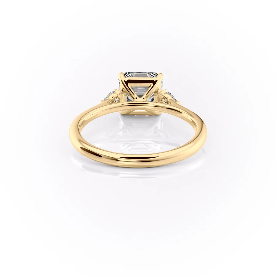 2 CT Asscher Cut Three Stone Engagement Ring - Moissanite Diamond