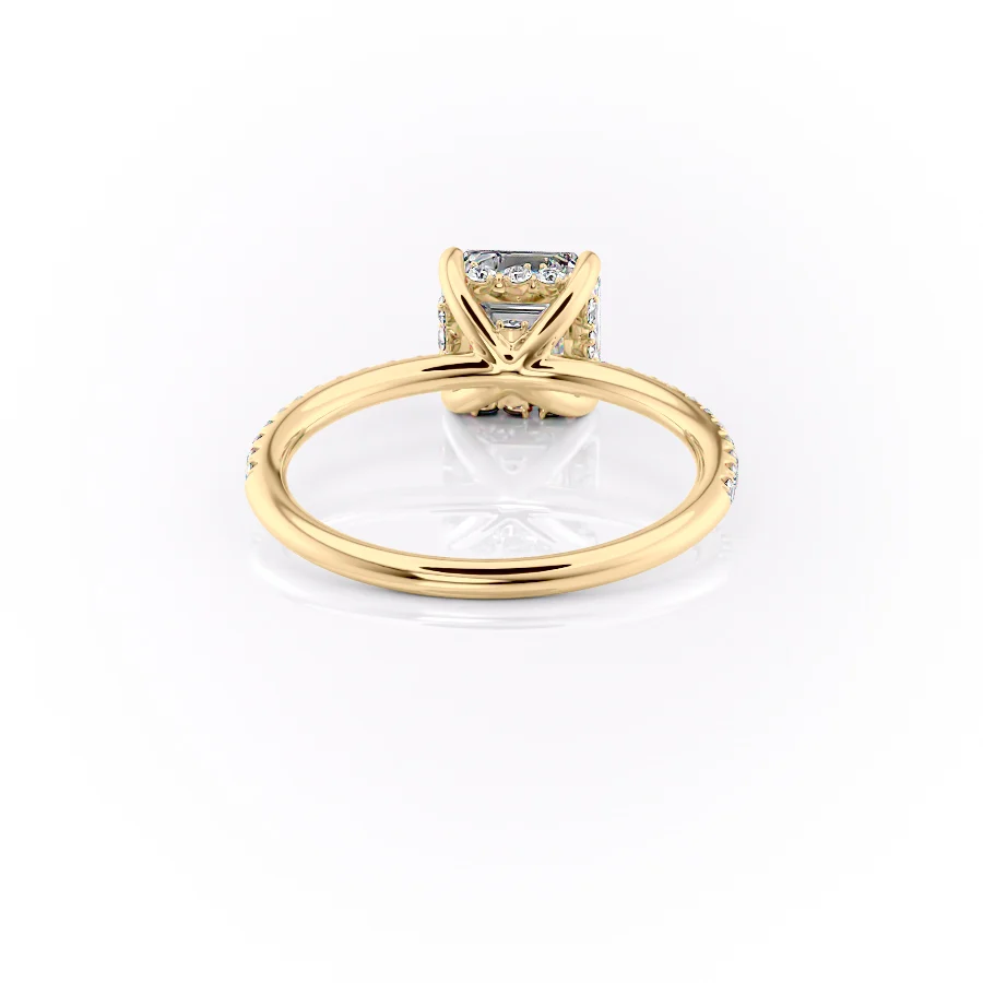 2 CT Asscher Cut Pave Engagement Ring - Moissanite Diamond