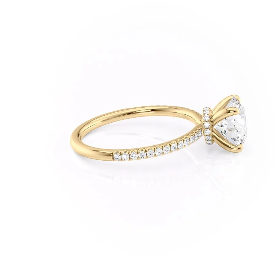 1 CT Round Brilliant Cut Pave Engagement Ring - Moissanite Diamond