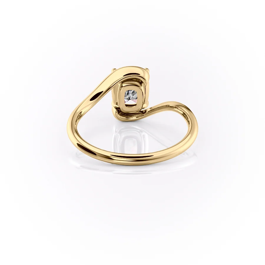 1 CT Elongated Cushion Cut Bypass Engagement Ring - Moissanite Diamond