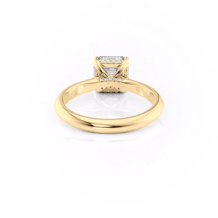 2 CT Asscher Cut Double Side Pave Engagement Ring - Moissanite Diamond