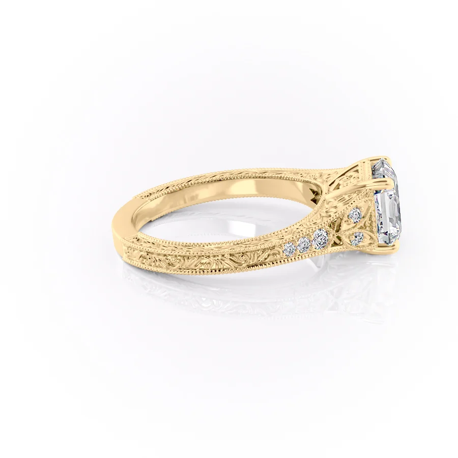 2 CT Asscher Cut Split Shank Vintage Engagement Ring - Moissanite Diamond