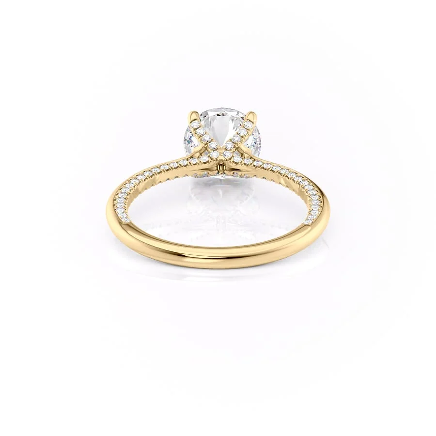 2 CT Round Cut Hidden Pave Engagement Ring - Moissanite Diamond