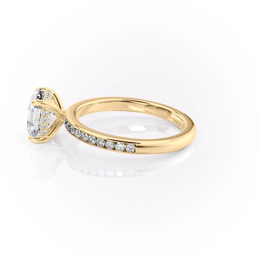 2 CT Asscher Cut Channel Setting Engagement Ring - Moissanite Diamond