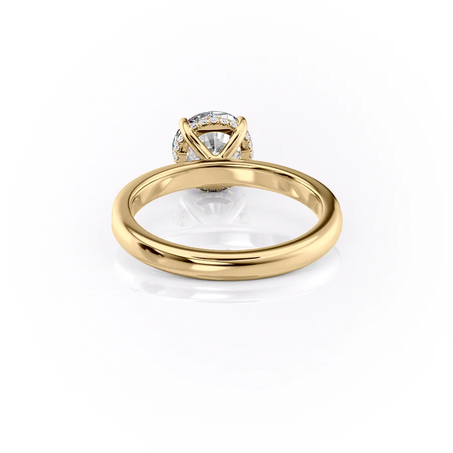 2 CT Round Cut Pave Hidden Halo Engagement Ring - Moissanite Diamond